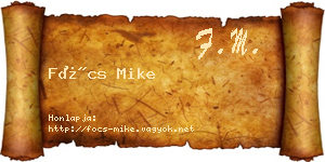 Föcs Mike névjegykártya